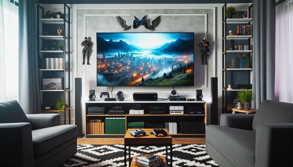 La altura ideal de la televisión en una sala de juegos