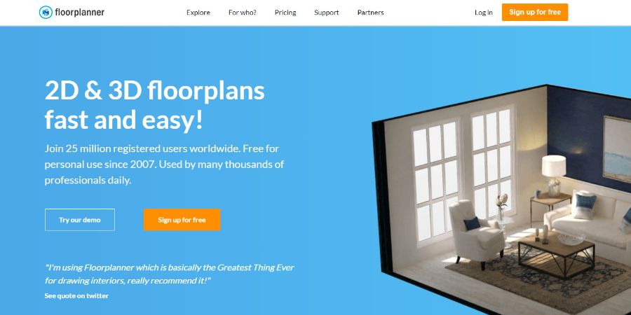 registro floorplanner gratis planos 3D 2D casas español descargar